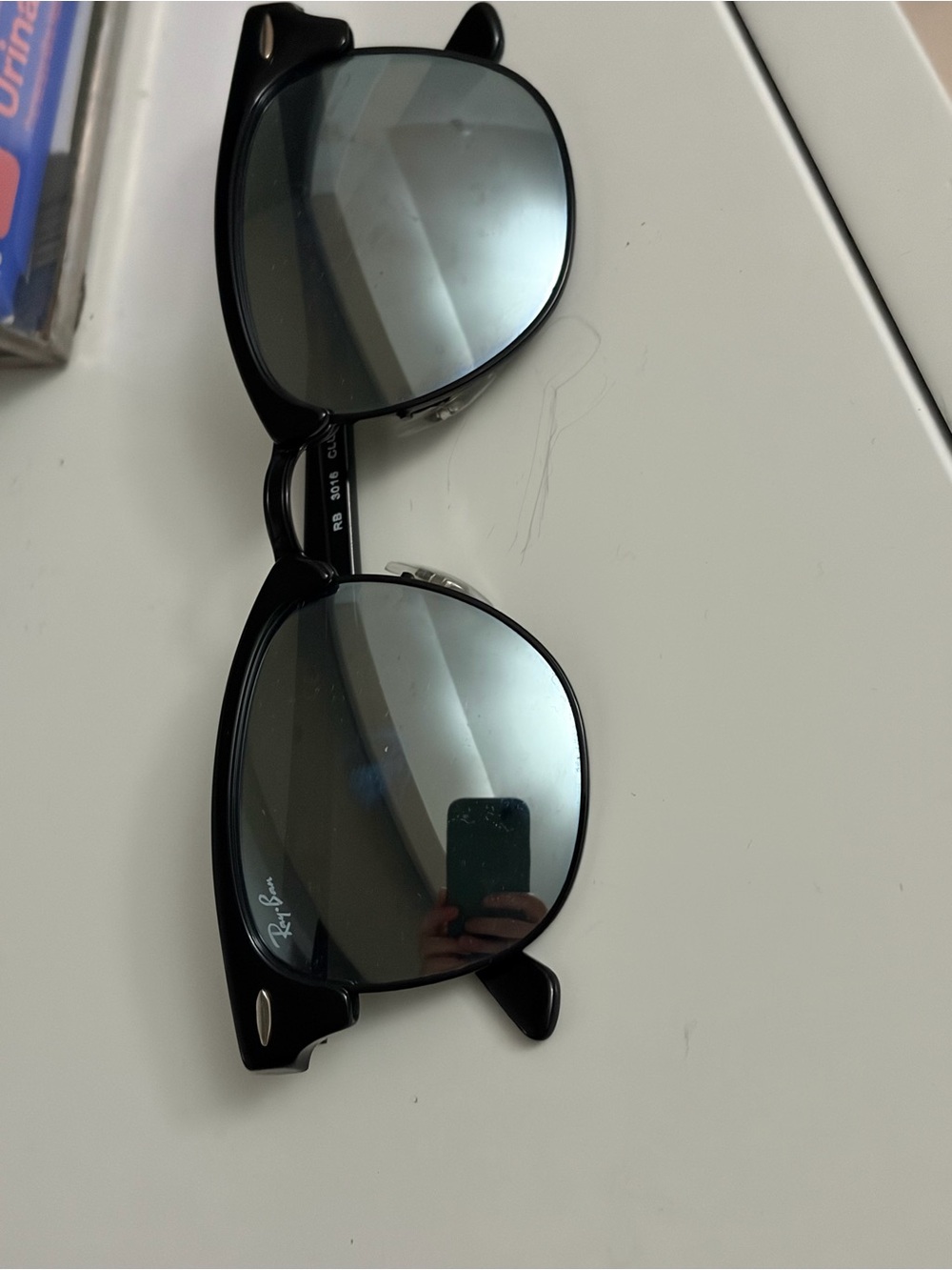 Ray-Ban Black Frames with Green Tinted Lenses
